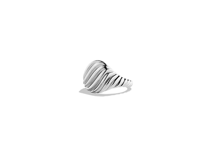 Rhodium Plated Delicate Twisted Mens Ring